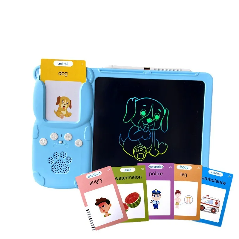 2 in 1 Talking Flash Cards Early Educational Toys LCD Writing Tablet Drawing Board Toys Preschool Learning Machine Gift