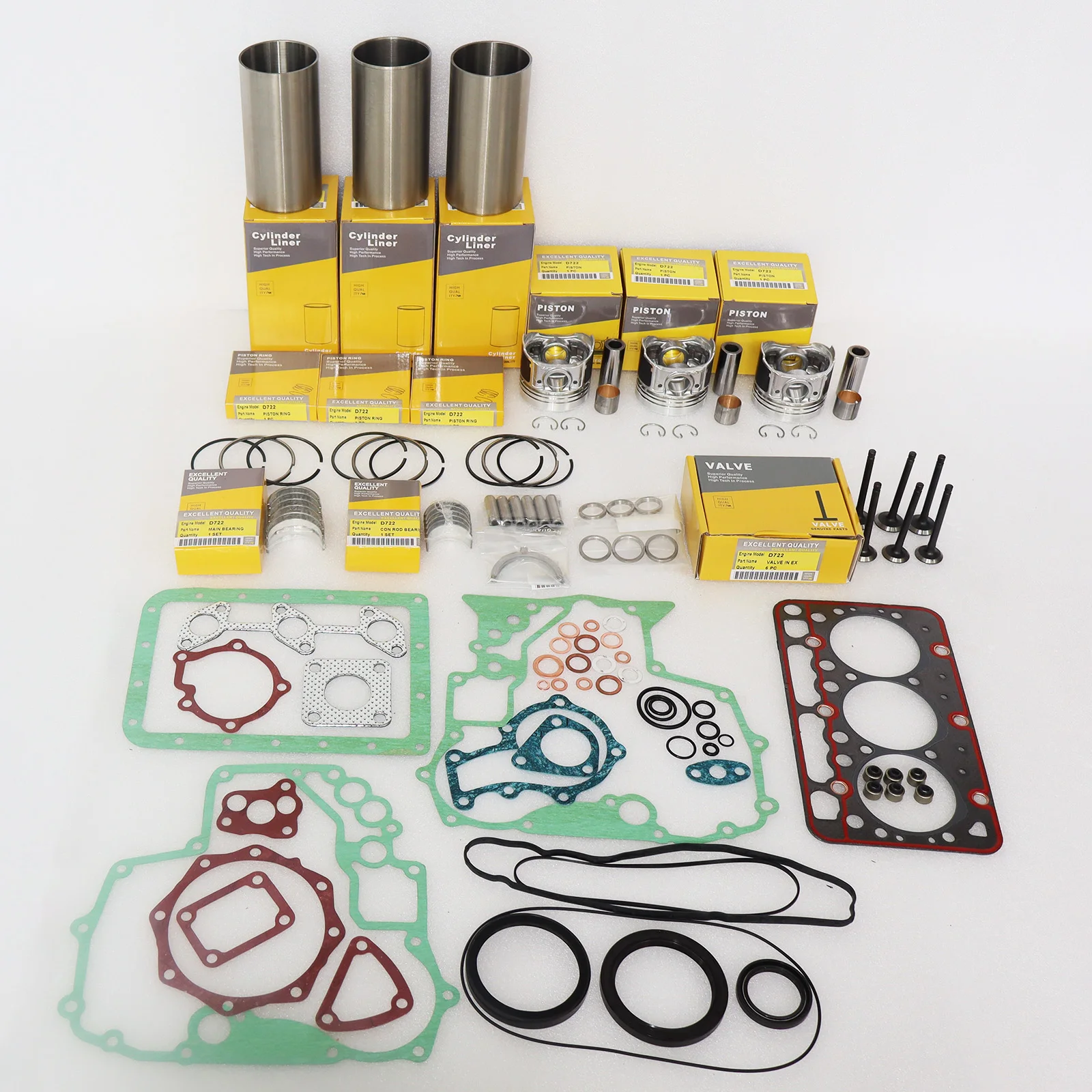 Overhaul Rebuild Repair Kit For Kubota D722 D722EBH D722E Engine K008 K008-3 Excavator ZD18 Zero Turn Mower B7300HSD B7400HSD