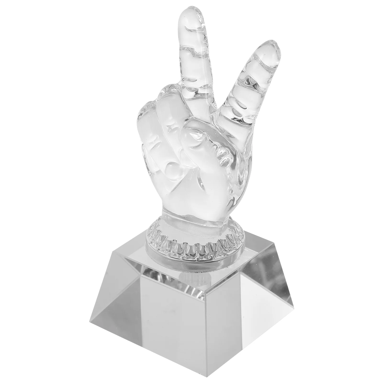 Decorate Trophy Medal Crystal Prize Supply Hand-shaped Delicate Decorative Transparent Award Accessory Student