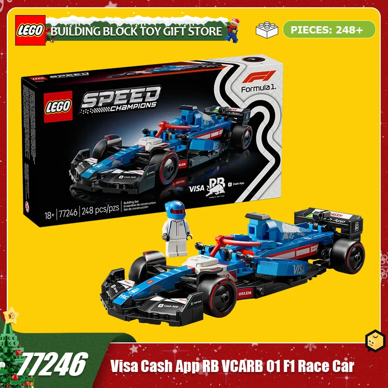 レゴ-ビルディングブロック-クリスマスデー-セレブレーション-77246-ビザ-キャッシュアプリ-rb-チーム-vcarb-01-f1-レーシング-子供のおもちゃ-クリスマスギフト