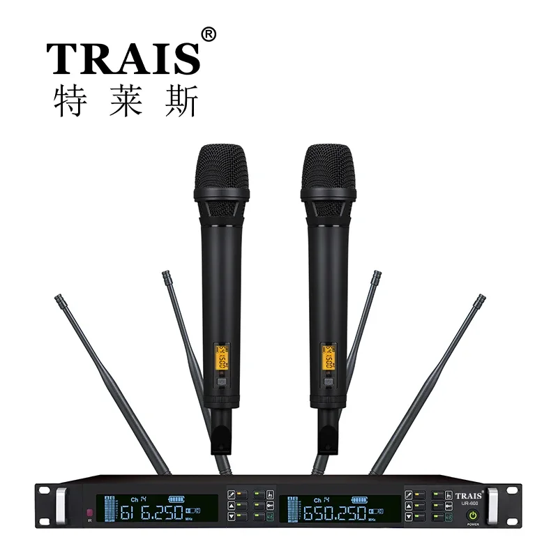 Trais Professional UHF True Diversity Stage Performance Show Sound Karaoke Wireless Microphone Working Distance 200 Meters