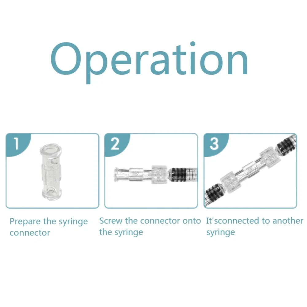 High Medical sterile plastic connector, Ruhr syringe connector, transparent, suitable for leak proof pneumatic components