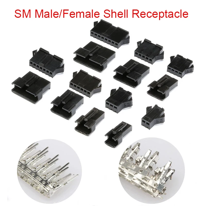 

10 Pc JST SM 2.54mm Mating Lock Connector 2/3/4/5/6/7/8P Pin Pitch 2.54mm Female/Male Shell Connector Header