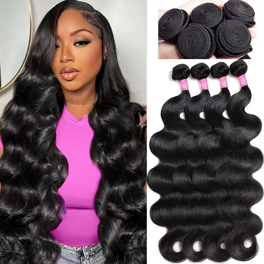 

16A Натуральный Черный Объемная Волна 3/4 Пучки Парик Бразильский Реми 100% Необработанные Человеческие Волосы Волнистые Двойные Натянутые Пучки Плетение Наращивания