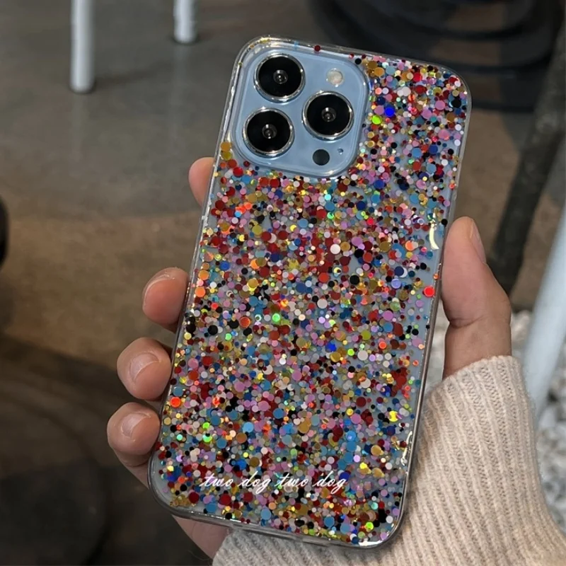 حافظة لهاتف آيفون 16 15 14 13 12 11 Pro Max MiNi Plus X S MAX XR فتاة كورية غطاء ناعم إيبوكسي شفاف