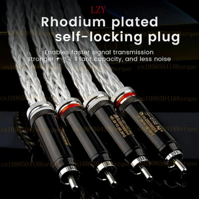 

Пара 8AG OCC посеребренный Hi-Fi RCA аудиосигнальный кабель 16, одинарный плетеный кабель