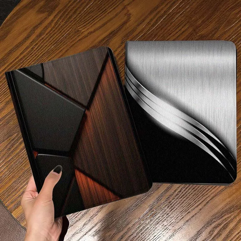 

Cool Silver Glossy Wave For iPad Pro Air Mini 2 3 4 5 6 7 6th 7th 10th 11th 10.2 9.7 10.5 11 Foldable Tablet Case Gift