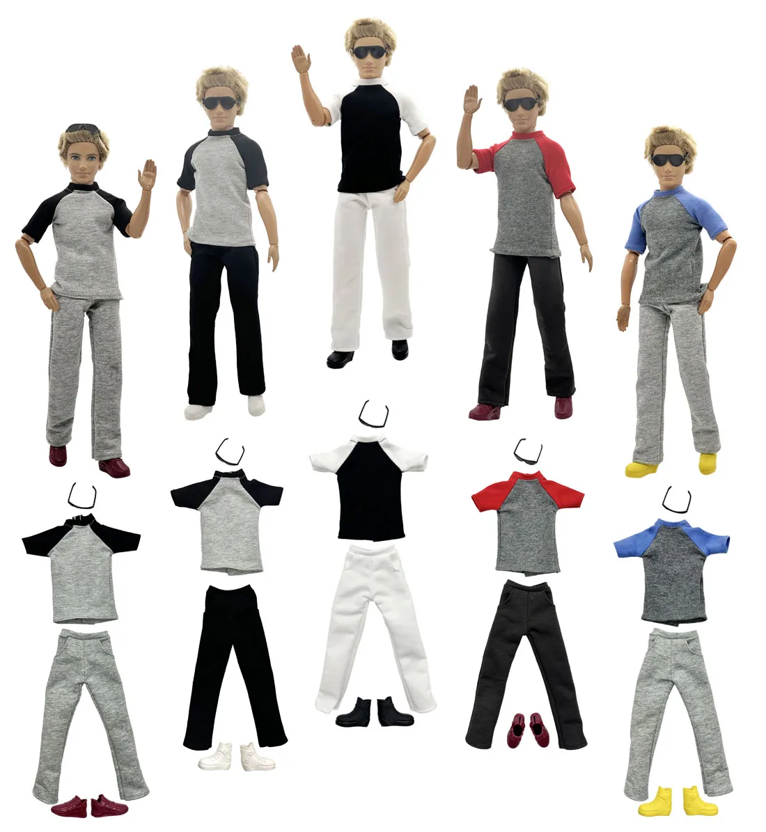 1 Set Ken Cloth Handmade Handsome Doll Accessories Short-sleeved Suit for 30cm 12inch Ken Doll Suit Kids Gift
