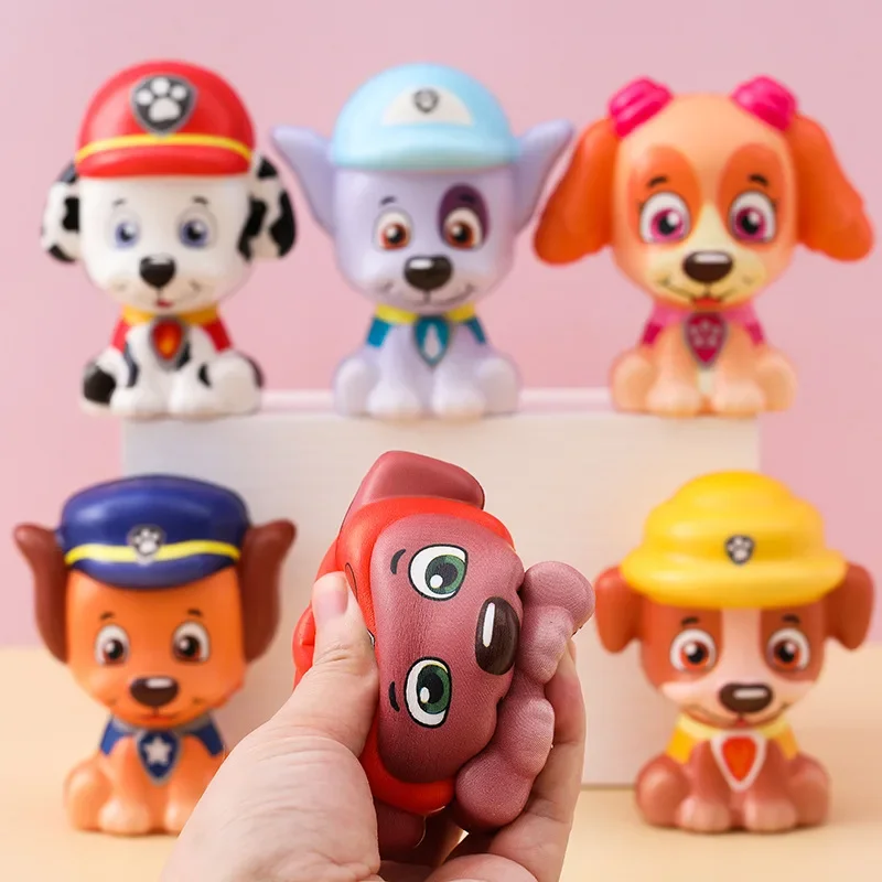 Paw Patrol Soft Rubber Stress Relieving Toys for Boys Girls Anime Cartoon Cute Rebound Pinch Doll Children Funny Squishy Toy