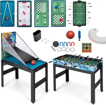 14-in-1 çoklu oyun masası, Combo oyun masası w/Foosball, hava hokeyi, havuz, masa tenisi, basketbol, satranç, dama, Bowling, Shu