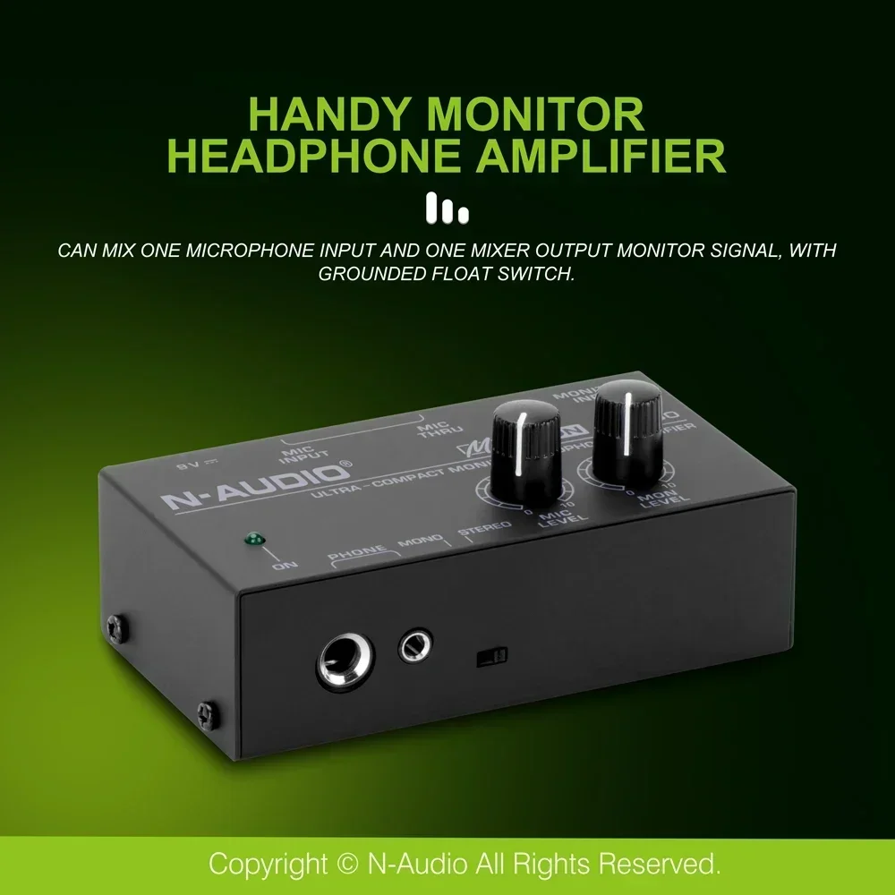 

MA400 Headphone Preamplifier 6.35mm & 3.5mm Headphone Microphone Enlarge Mixer Suitable for Speech / Live Streaming