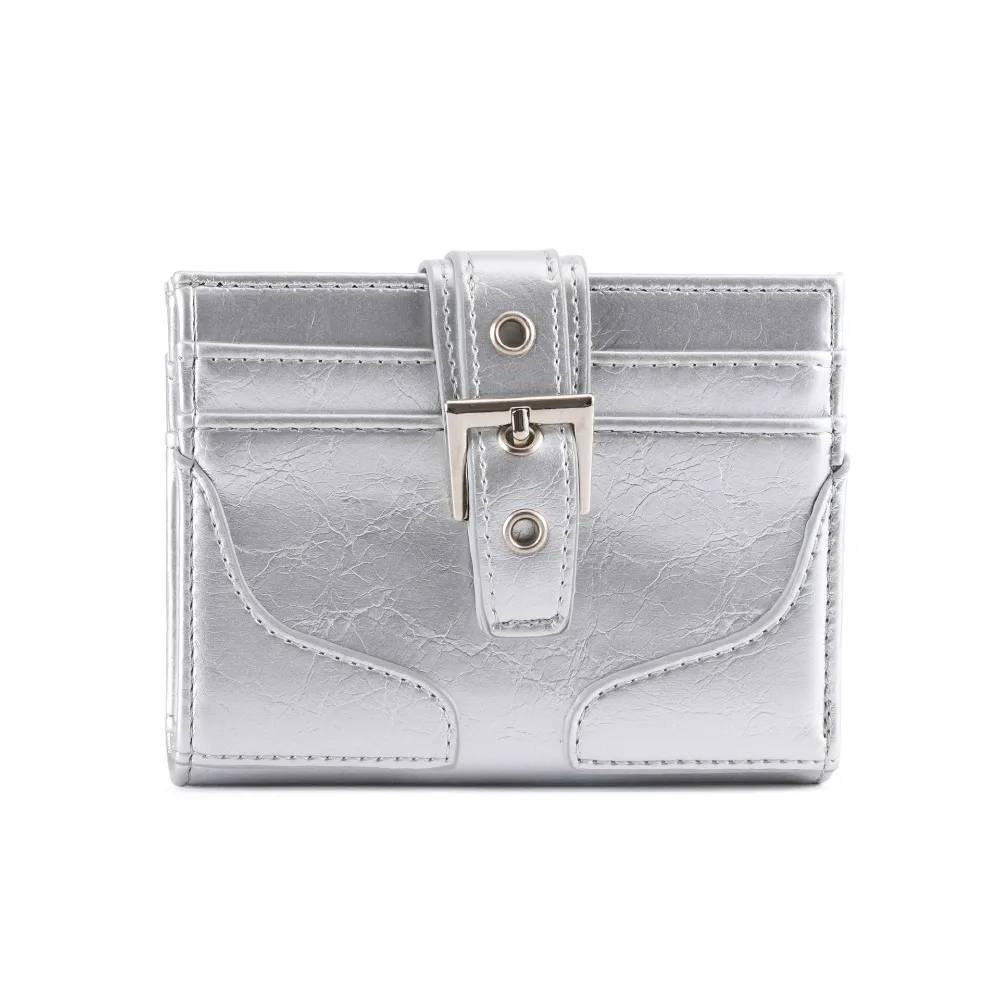 

Женский короткий кошелек в корейском стиле в стиле ретро, ультратонкая сумка для карт, короткий клатч на молнии, держатель для карт из искусственной кожи, уличный