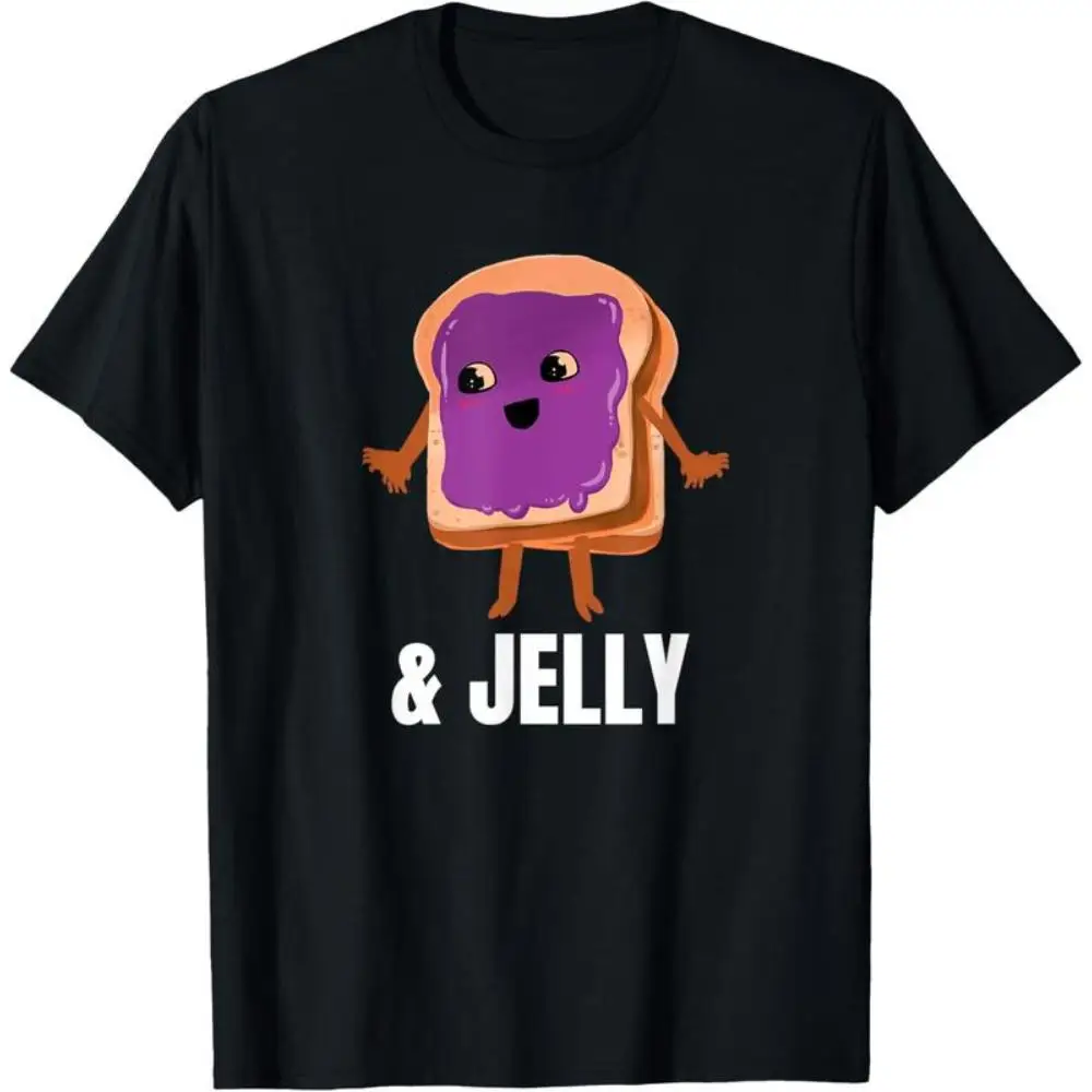 

Funny Jelly Toast T-Shirt - Cute Cartoon Food Couple Matching Graphic Tee, Unique PB&J Lover Gift for Men Women, Best Friend Top