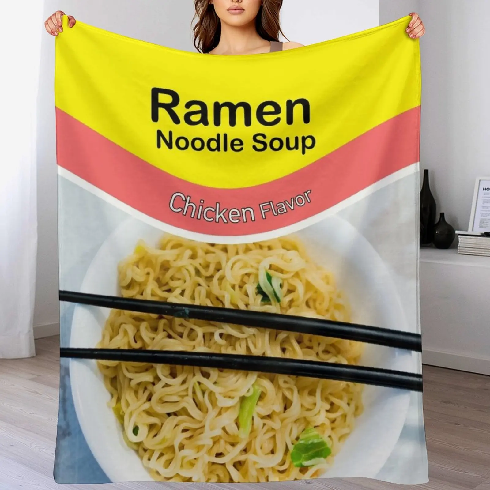 New Ramen Noodles Packet Chicken Flavor Throw Blanket for babies Softest Bed Fashionable Blankets