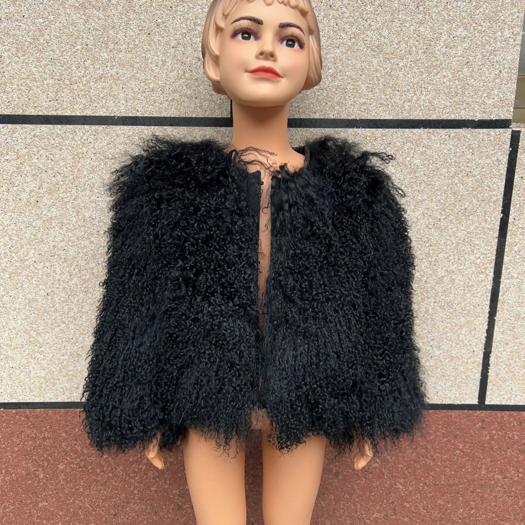 

Children's Mongolian fur coat fashion autumn and winter children's Mongolian wool coat real fur coat boys and girls same style