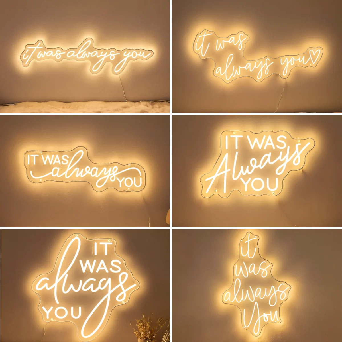 

It Was Always You Neon Sign Wedding Decoration Lights for Wedding Proposal Engagement Room Wall Decoration lights Wedding Gifts