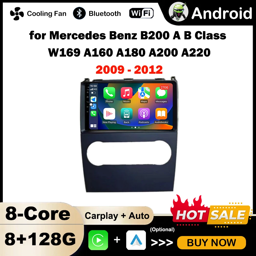 

9 '' for Mercedes Benz B200 A B Class W169 A160 A180 A200 A220 2009 - 2012 Android OS Car Multimedia Player Auto Accessories