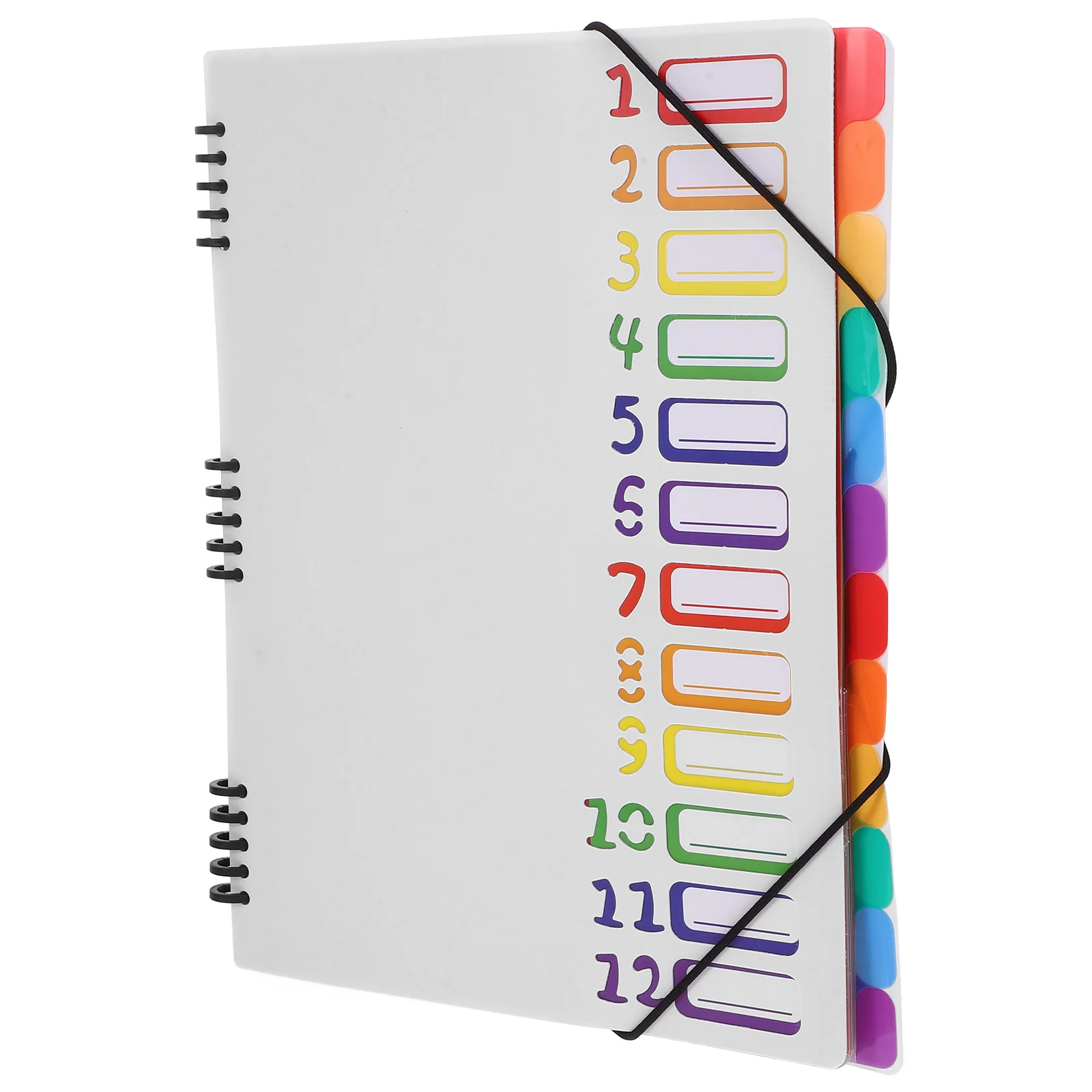 Folder Folders File Dividers with Tabs Colored Multiple Pockets White Pp Binder Index Student