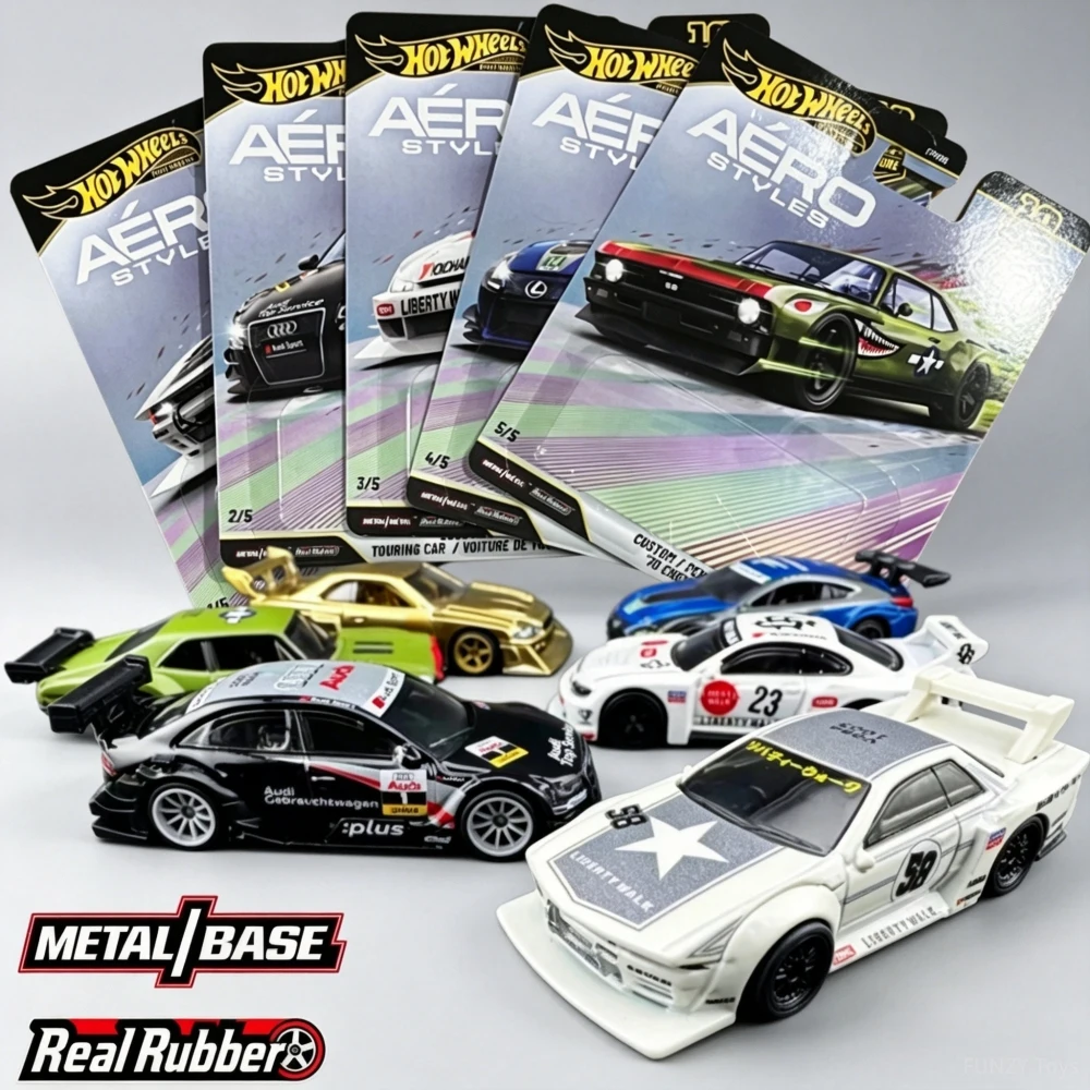 Nuevo Set de Autos a Escala Hot Wheels Car Culture FPY86 Aero Styles Premium 2026: Audi A4 DTM, Lexus RC F GT3, Nissan R32 GT-R, Chevy Nova
