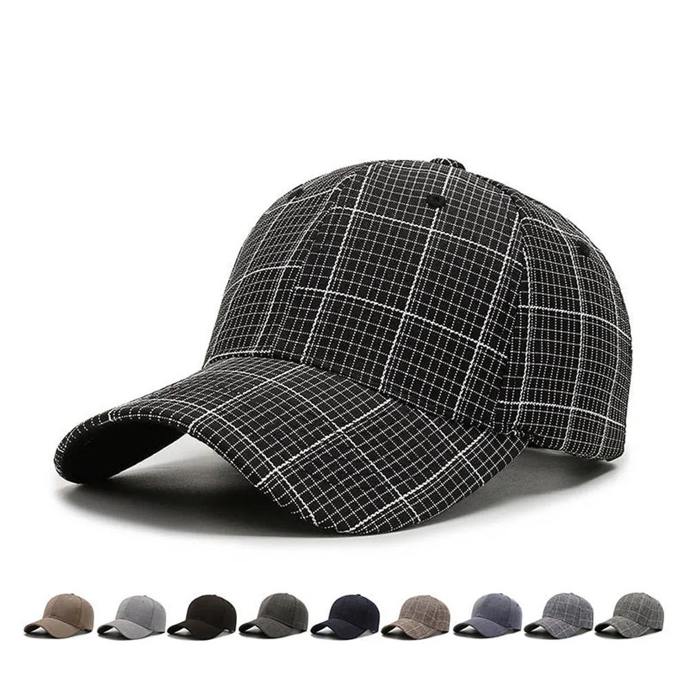 Plaid Baseball Cap For Men Women Visor Hat Adjustable Outdoor Sports Sunhat Baseball Cap hat Sports Sunhat Baseball Cap hat