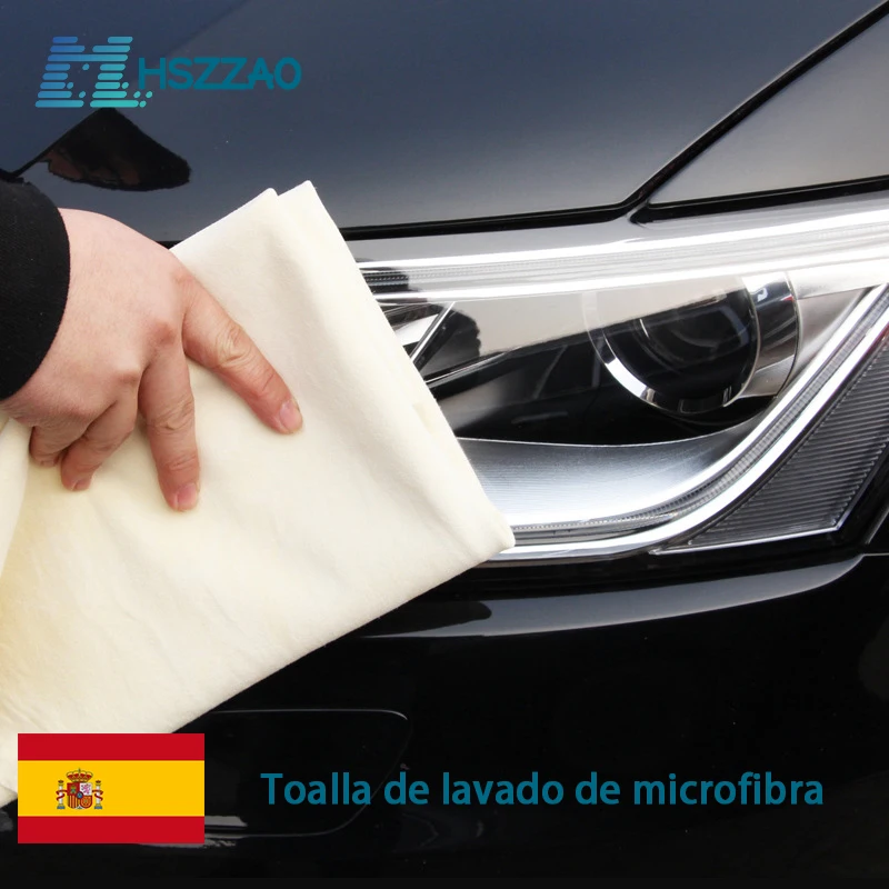 Paño de limpieza de gamuza Natural para el cuidado del coche, paño de lavado de piel de oveja auténtica, toallas de secado rápido Ultra absorbentes, accesorios de lavado de coche