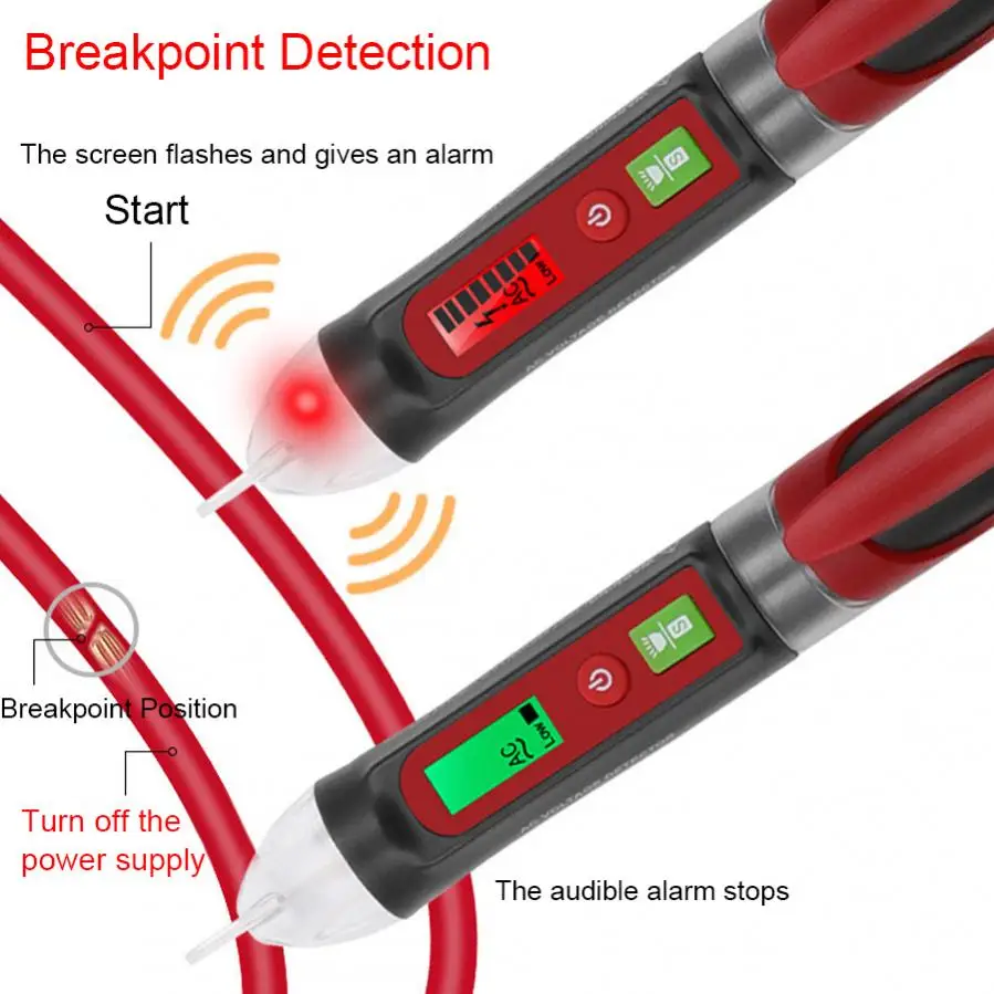 Non-Contact Dual Range AC Voltage Tester Electrical Tester Pen with Dual Range AC 12V-1000V 48V-1000V