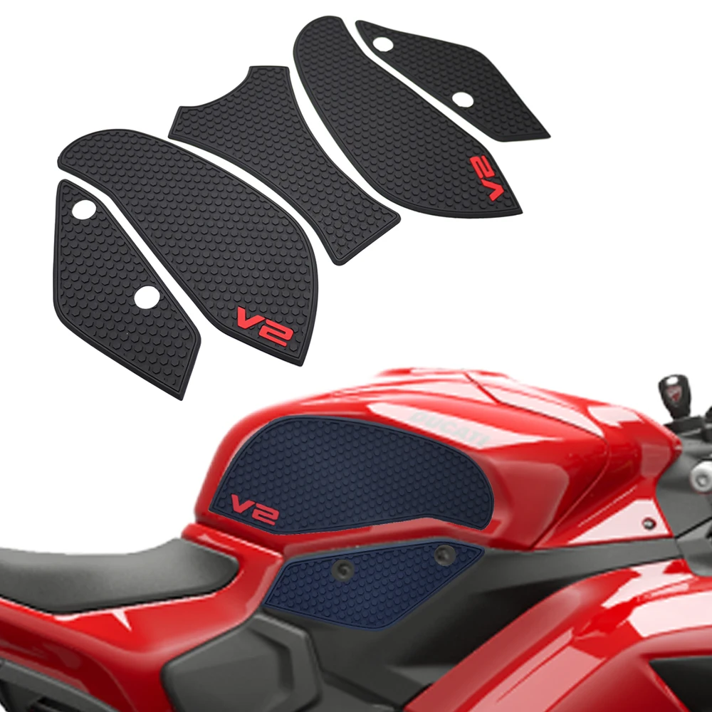NWE 2025 Non-Slip Tank Pad for Ducati Panigale V2 / Streetfighter V2 Motorcycle Fuel Tank Accessory Waterproof Side Fuel Tank Pa