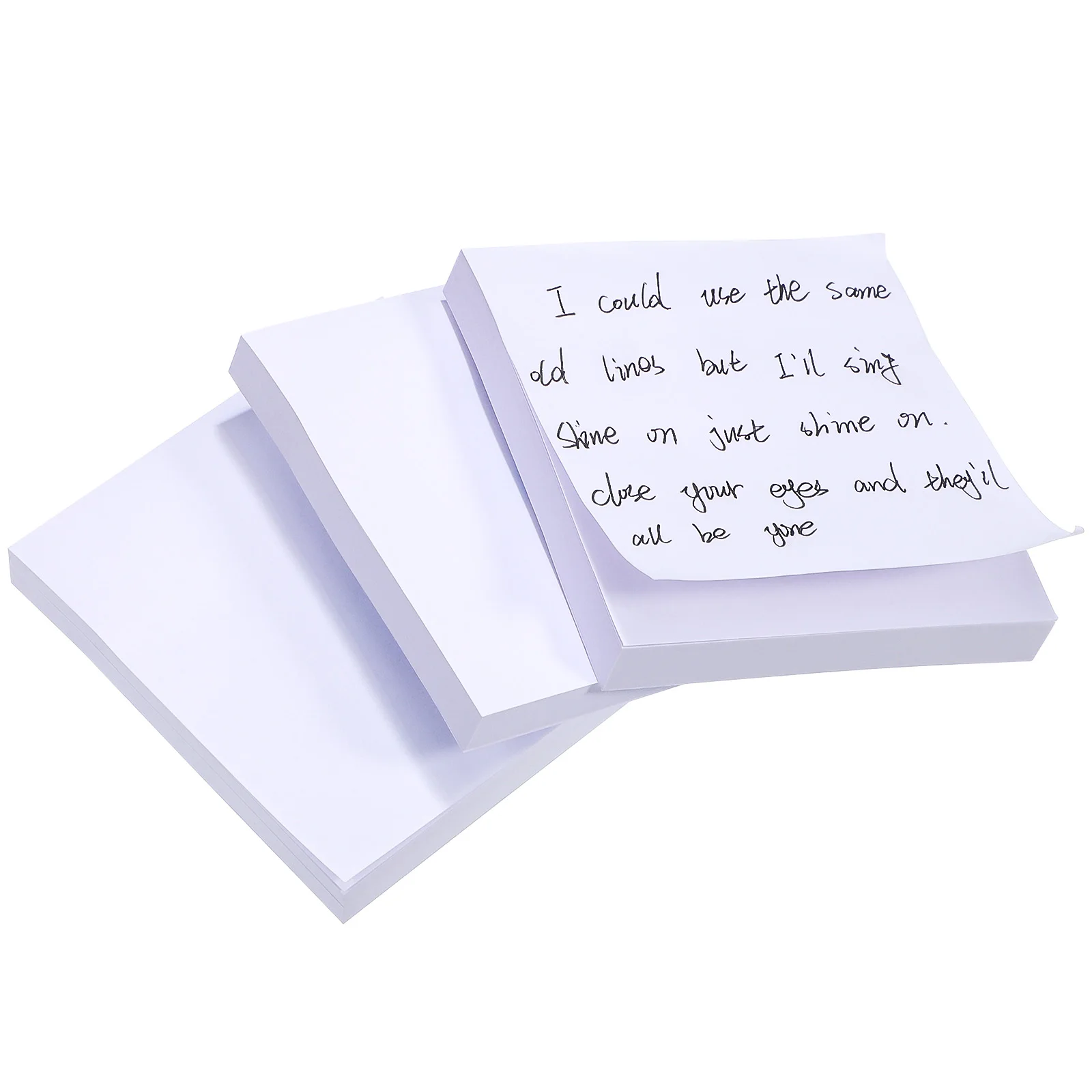 3 Pcs Student Stationery White Sticky Notes Notepad Blank Schedule Planning Paper Square Self Pads