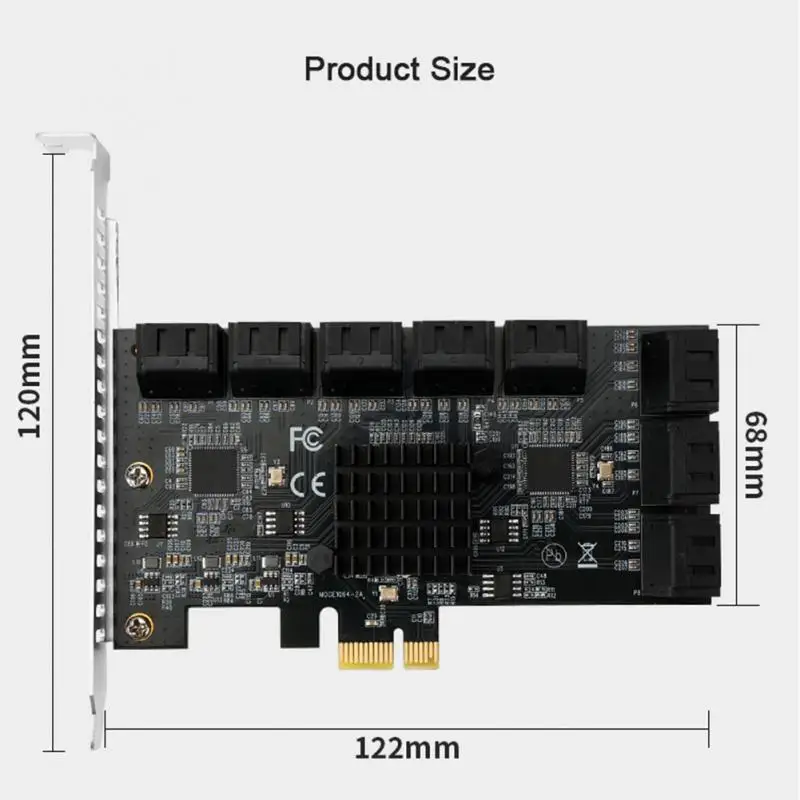 

PCIE PCI E SATA 4X 1X to 2/6/10 Ports SATA 3.0 Controller pci Express Multiplier Expansion Card 6Gbps Add On Card Riser