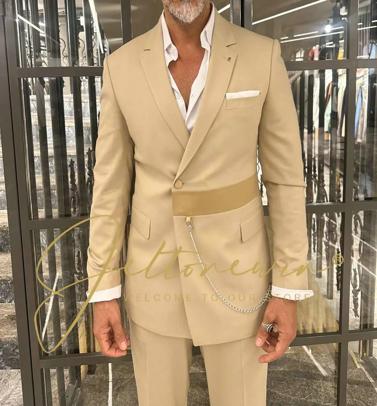 Boutique (Blazer + Trousers) Men's British Style Elegant Fashion High-end Simple Casual Gentleman Best Man Suit Two-piece Suit