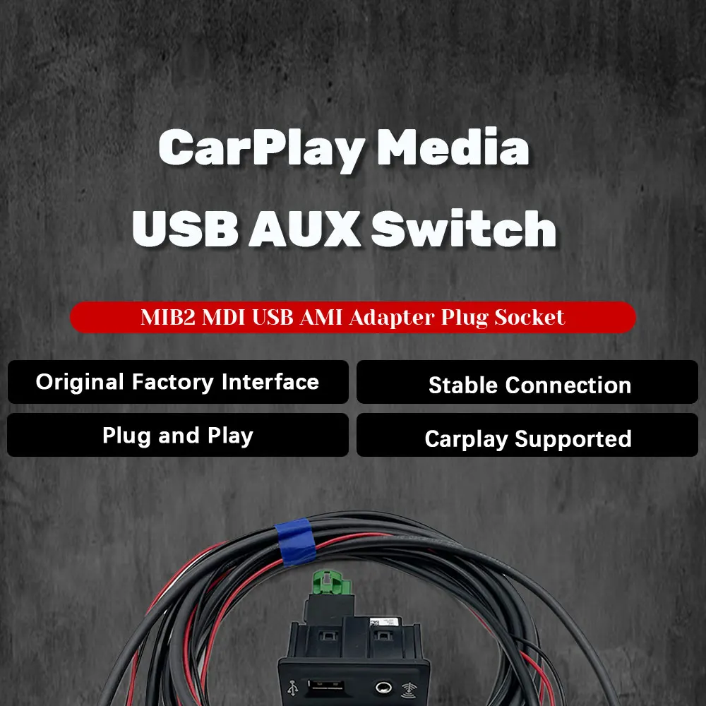 CarPlay Media USB AUX Schalter MIB2 MDI USB AMI Adapter Steckerbuchse 5Q0035726E 5Q0 035 726 E Für VW Golf 7 MK7 VII Passat B8 – Detail 1