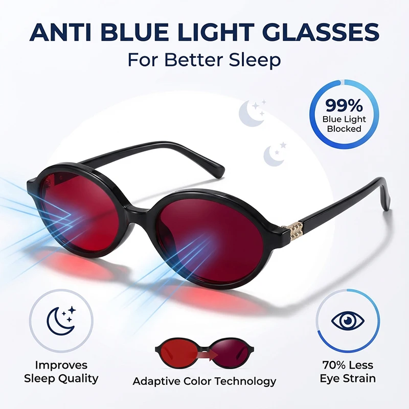 Anti Blue Light Glasses Men Women 2026 Luxury Brand Read Sleep Red Lens Computer Game Eyeglasses Change Color Sunglasses Shades - view 5