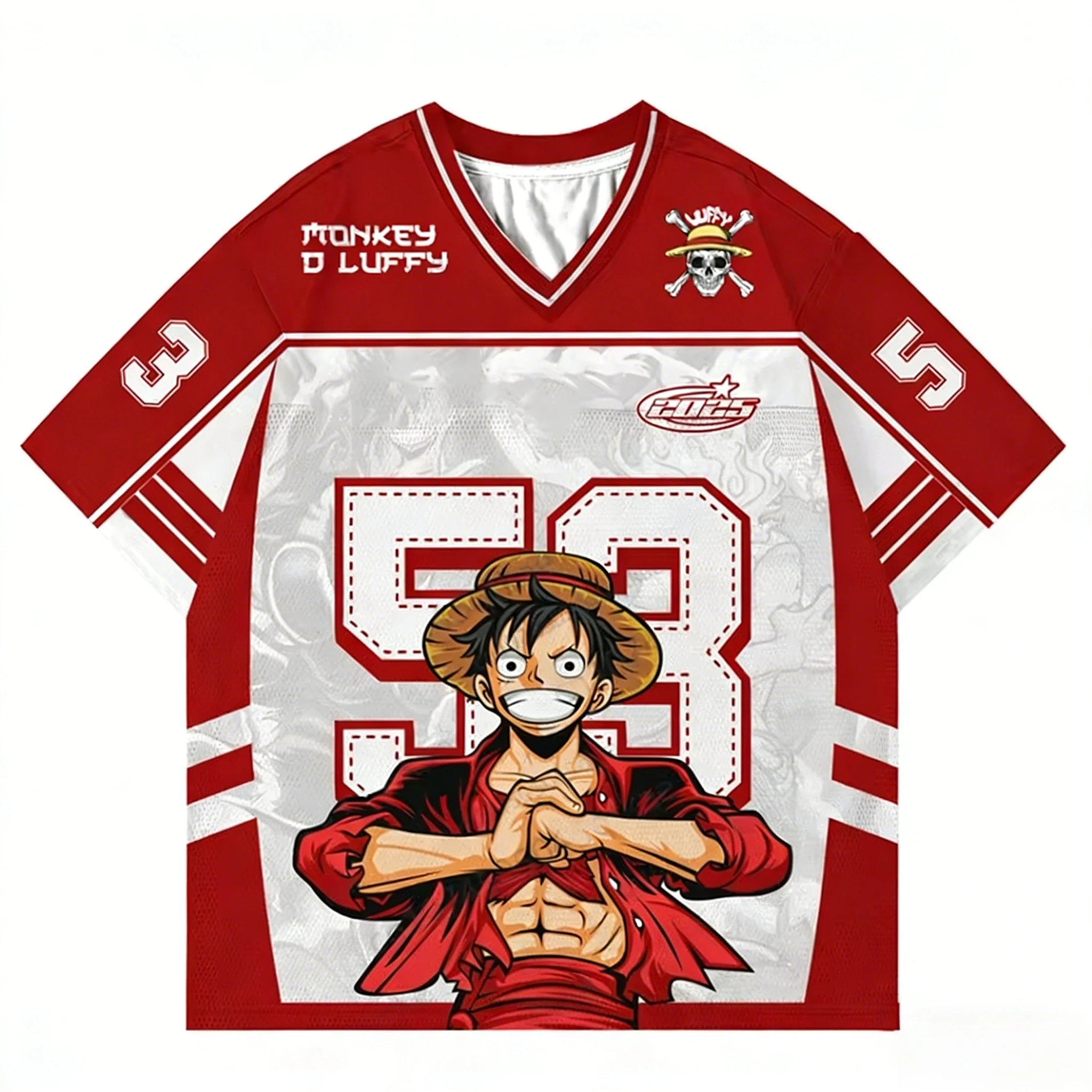 2026 Summer One Piece Luffy Retro Fitness T-shirt Men's Oversized 3D Printed Short-sleeved Family Unisex Children's Sports Shirt