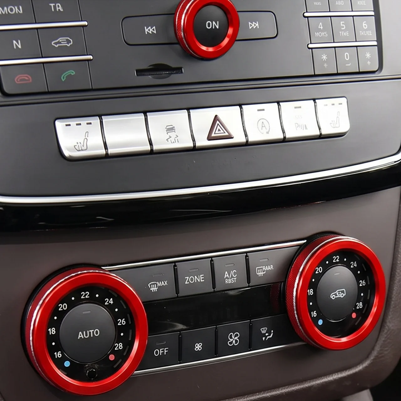 For Mercedes-Benz C GLS GLK GLE CLS SLC G W204 X166 W218 R172 Alloy Car Air Conditioning Volume Switch Knob Cover Trim Stickers