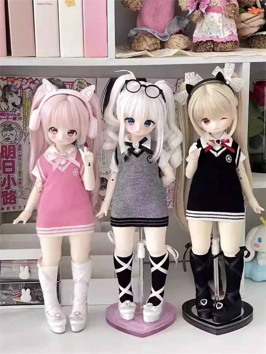 

BJD doll shoes 1/4,TF , Xiong Mei 3 color silk ribbon strap platform shoes BJD doll accessories