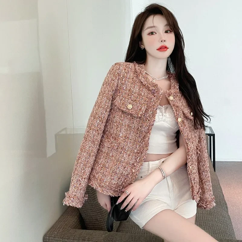 

Retro Women Coats Luxury Tassels Pockets Vintage Printed Coat Korean Fashion High Street Casual Jackets Young Lady Female Tops