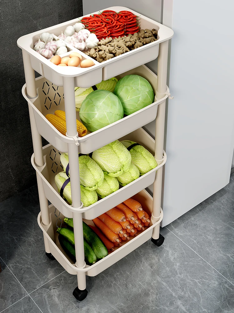 

Kitchen storage rack, floor to floor vegetable basket, multi-layer supplies storage basket, toy storage box, household wide rang