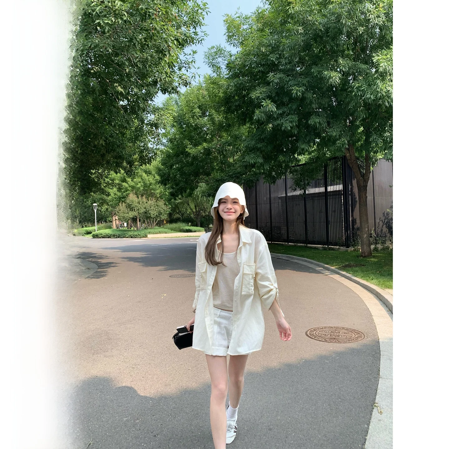 

YUYUREAL Loose Fit Linen Silk irt with Large kets Casual Basic Tank Top Two Piece Set Women's Busin Casual Wear