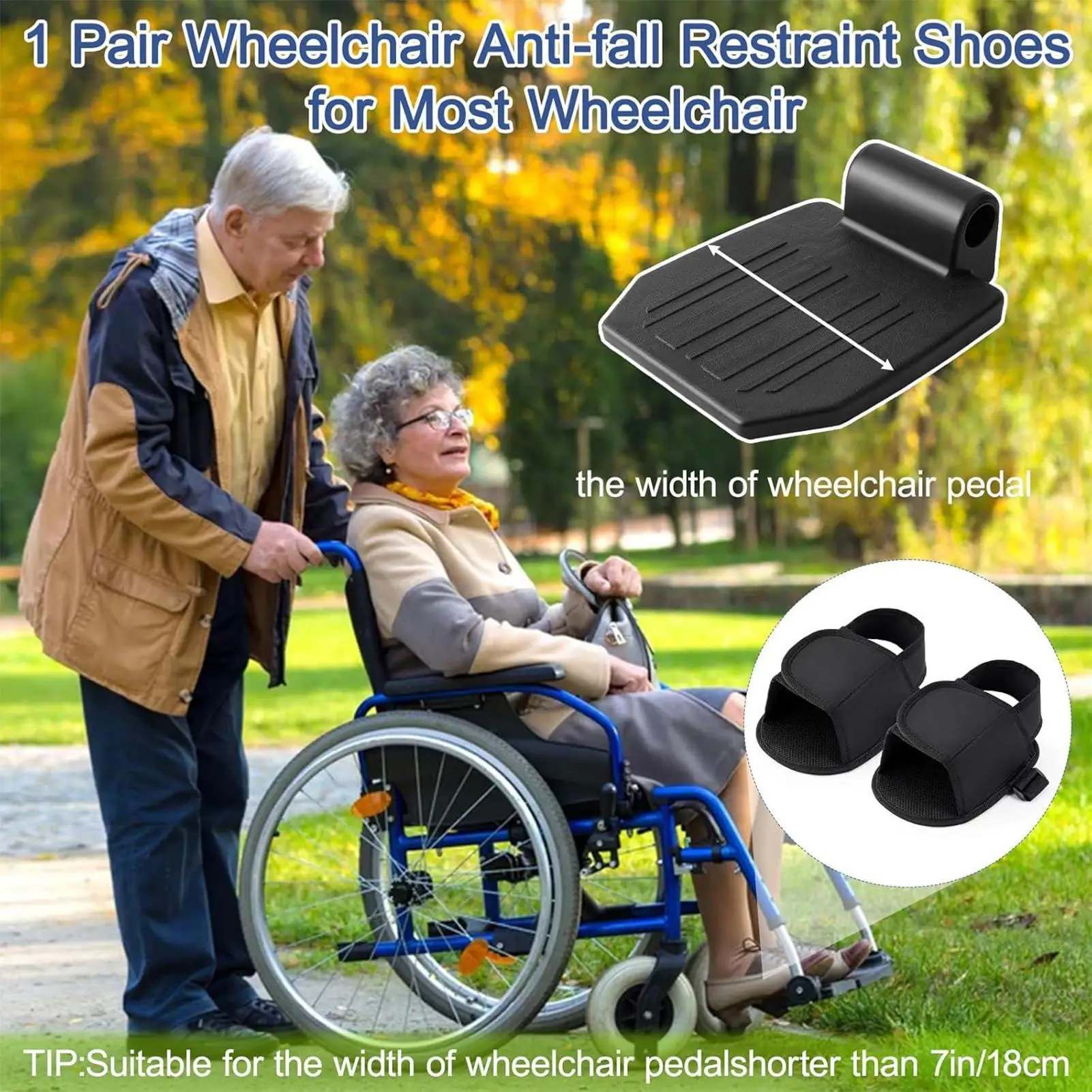 

Wheelchair Restraint Shoes Wheelchair Shoe Holder Straps 2 Pieces Anti-Fall Adjustable Support Footrest For Disabled Patient