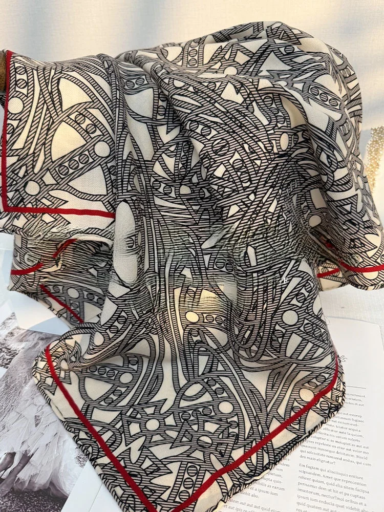 spring-new-style-women's-vintage-graffiti-silk-woolen-scarf-versatile-shawl-decorative-necktie-for-all-ages