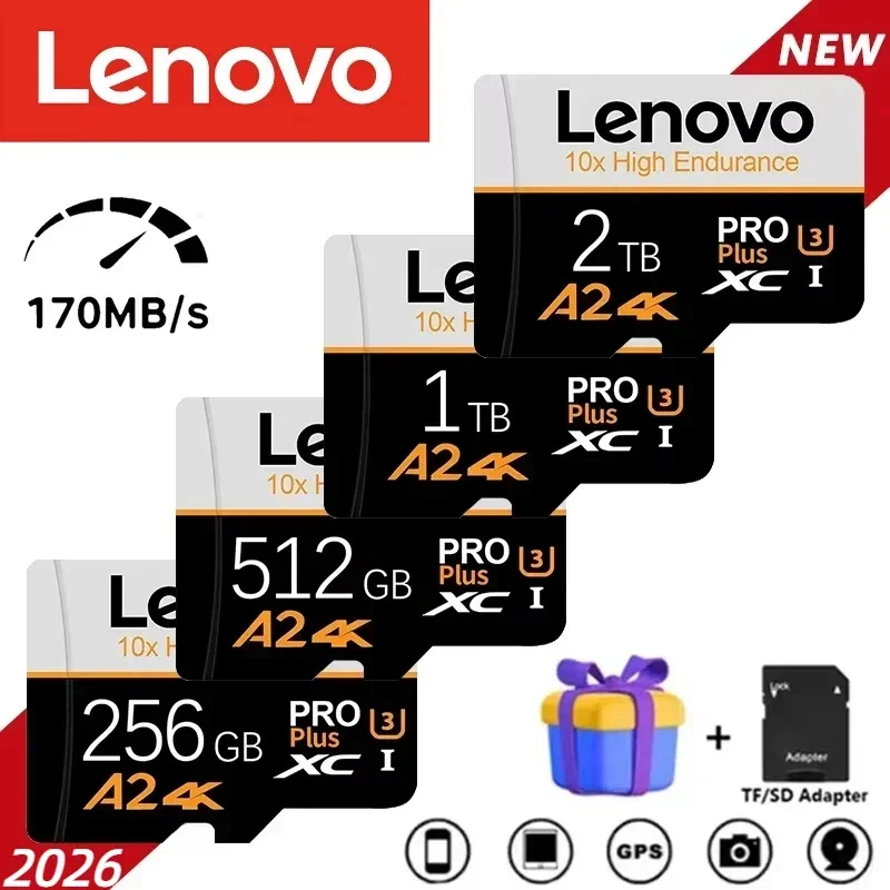 Lenovo Ultra Micro Tf Sd 128GB 32GB 64GB 256GB Micro Tf SD Card SD/TF Flash Card Memory Card 32 64 128 Gb MiniSD For Phone