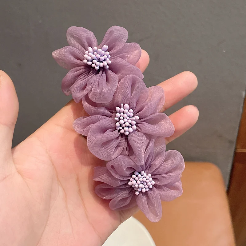 Women Flower Camellia Hairpins Barrettes Spring Hair Clip Bands  Wedding Girls Ponytail Hair Accessories Hairstyling Hairgrip