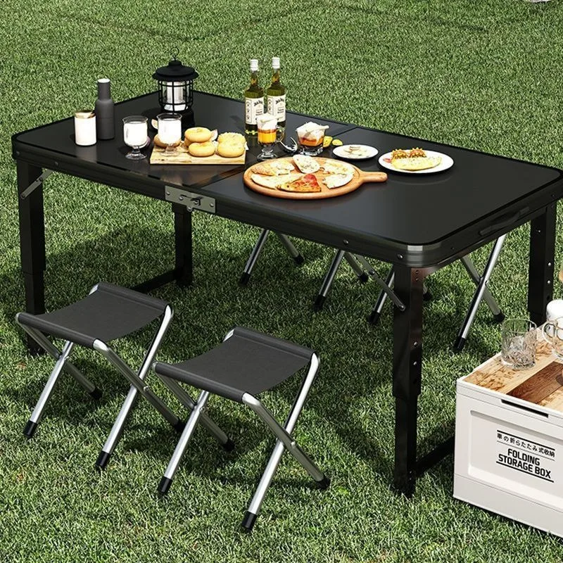 Folding table stall full set of folding tables ultra-light portable camping tables and chairs