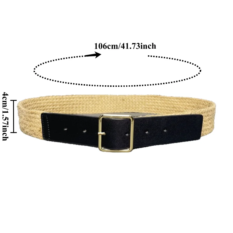 New Arrival Fashionable Retro-Style Braided Hemp Rope Belt Summer Vacation-Inspired Niche Women’s Dress Casual Decorative Belt