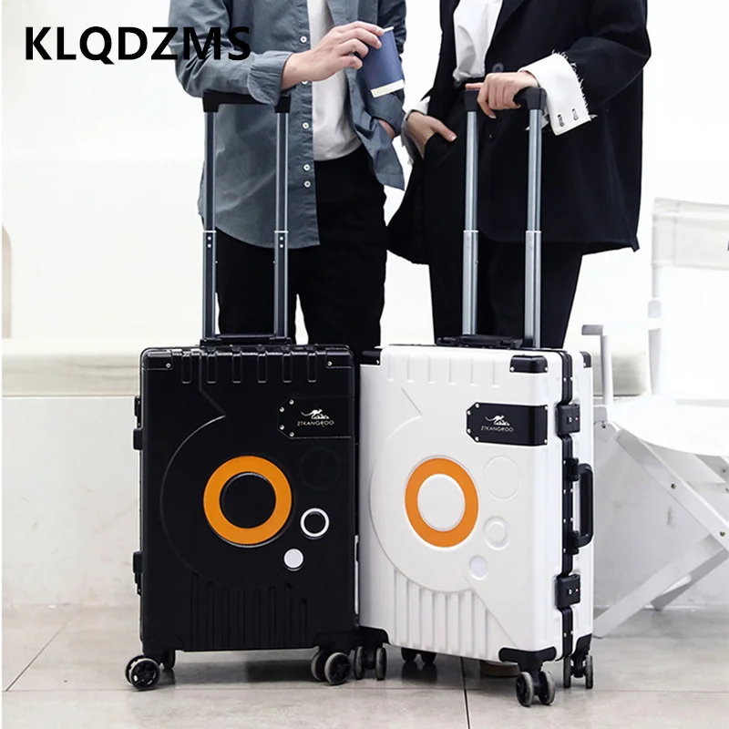 KLQDZMS Travel Luggage 2022242628 Inch Aluminum Frame Trolley Case High Capacity Boarding Box Men's Business Suitcase