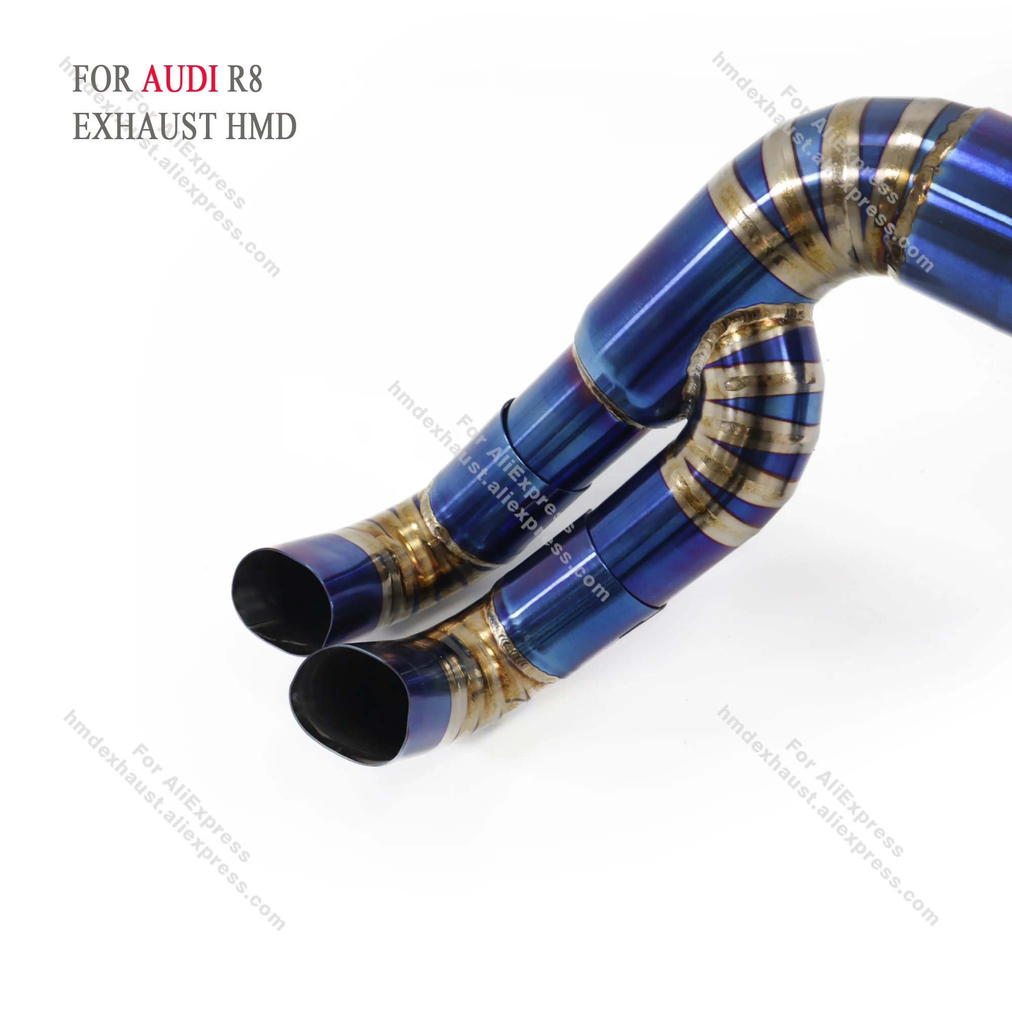 ท่อไอเสียคุณภาพสูงสำหรับ AUDI R8 5.2L ปี 2013-2016 ระบบไอเสียไทเทเนียม วาล์วสุญญากาศ พร้อมตัวเก็บเสียง ติดตั้งแบบไม่ทำลาย HMD