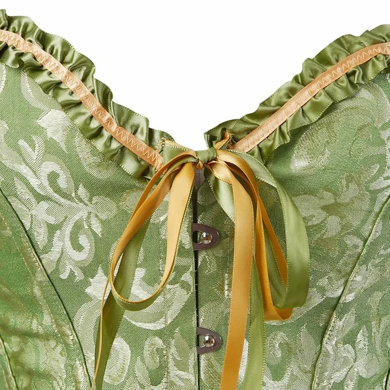 الكورسيهات النسائية الفيكتورية overbust القمم خمر القوطية الجاكار بوستير الدانتيل متابعة الجوفاء ملابس داخلية المشدية #4