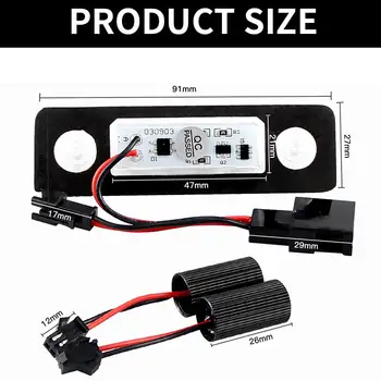 適用於福斯斯柯達明銳2 1Z 2008款及之後車型,Roomster 5J 2006-2010款的2個白色無故障CANBUS LED車牌燈 10 最佳銷售 2006年式Skoda明銳 - №1