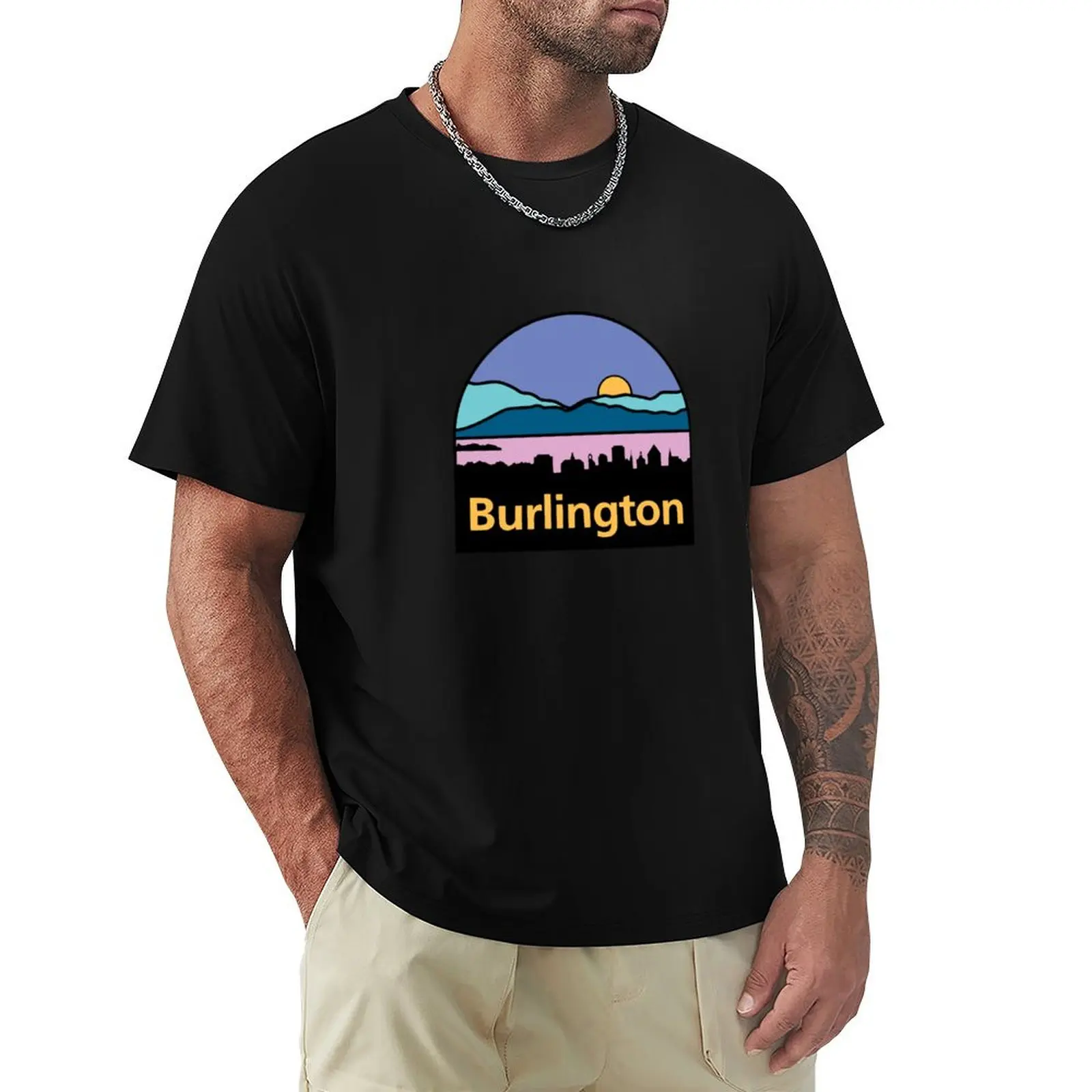 Camiseta con logotipo de Burlington, Vermont, camiseta con estampado para uso diario