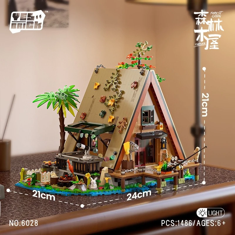 Kreative Street View Klassische Kabine Haus Modell Bausteine Spielzeug Flussufer Angeln Stadt Familie Ziegel Spielzeug für Kinder Mädchen Geschenk